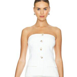 Amanda Uprichard White Button Bustier Top • Size S
